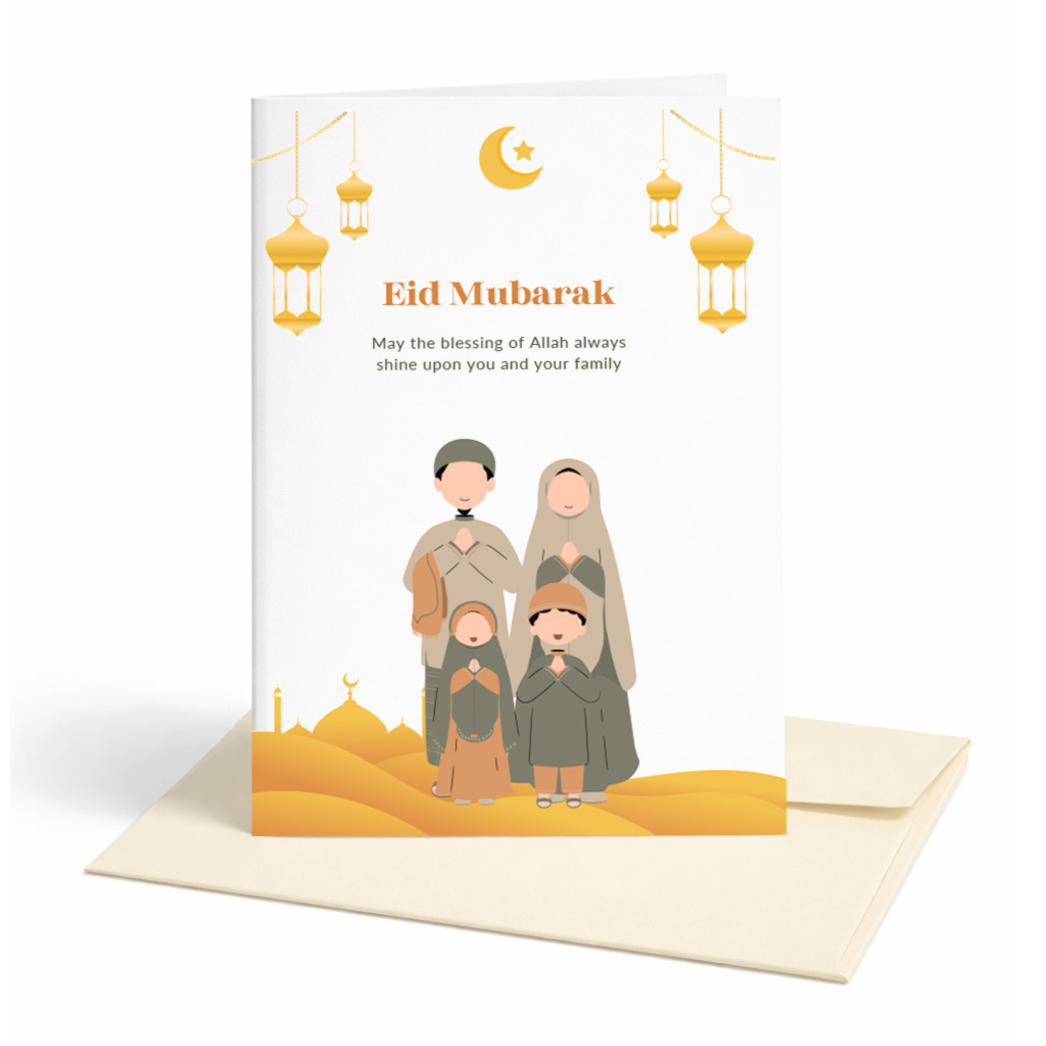 Eid Mubarak Blessings for You and Your Family Greeting Card