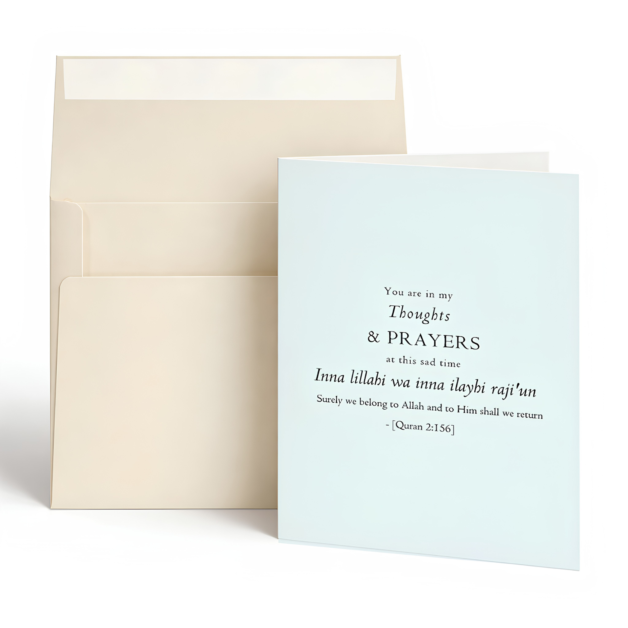 Islamic Sympathy Card – Thoughts & Prayers | Islamic Condolence Greeting Card