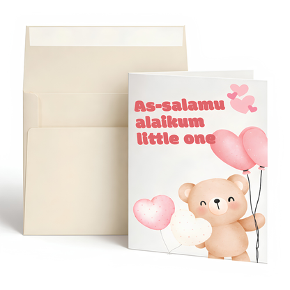 Islamic Baby Girl Greeting Card | Newborn Du’a Card
