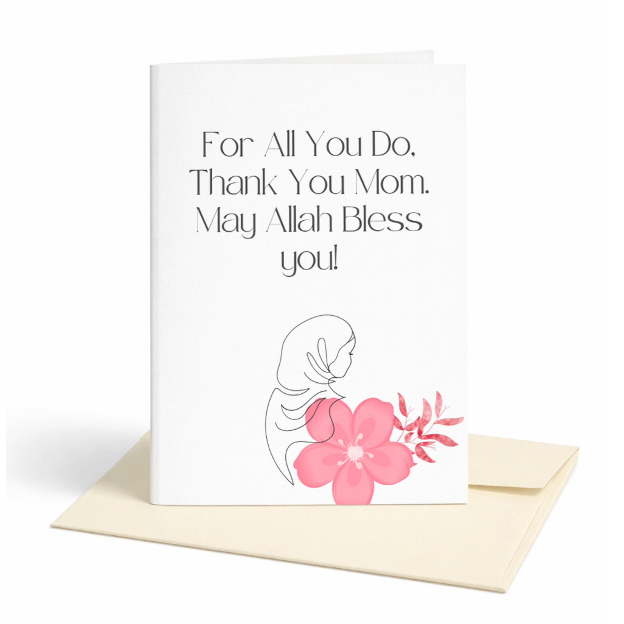 Thank You Mom Islamic Greeting Card | Mother's day islamic card
