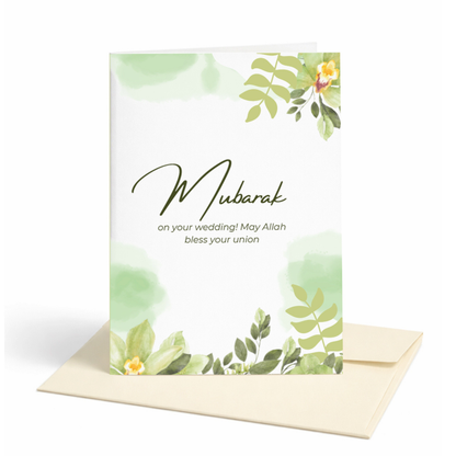 Mubarak on Your Wedding Islamic Greeting Card | Islamic Wedding Greeting Card