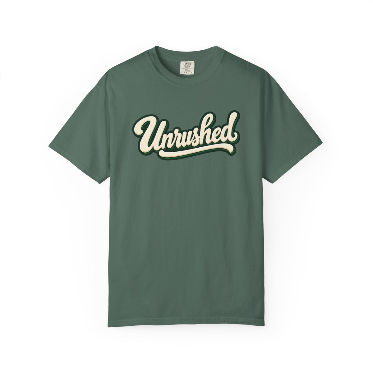 Unrushed Script T-Shirt — Vintage Retro Graphic Tee