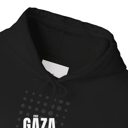 Gaza Solidarity Hoodie — Minimal Dot Grid Protest Sweatshirt