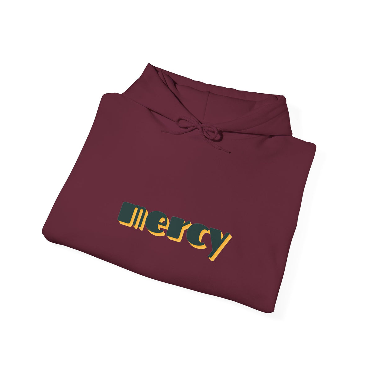 Mercy Retro Text Hoodie — Minimal Spiritual Comfort Sweatshirt