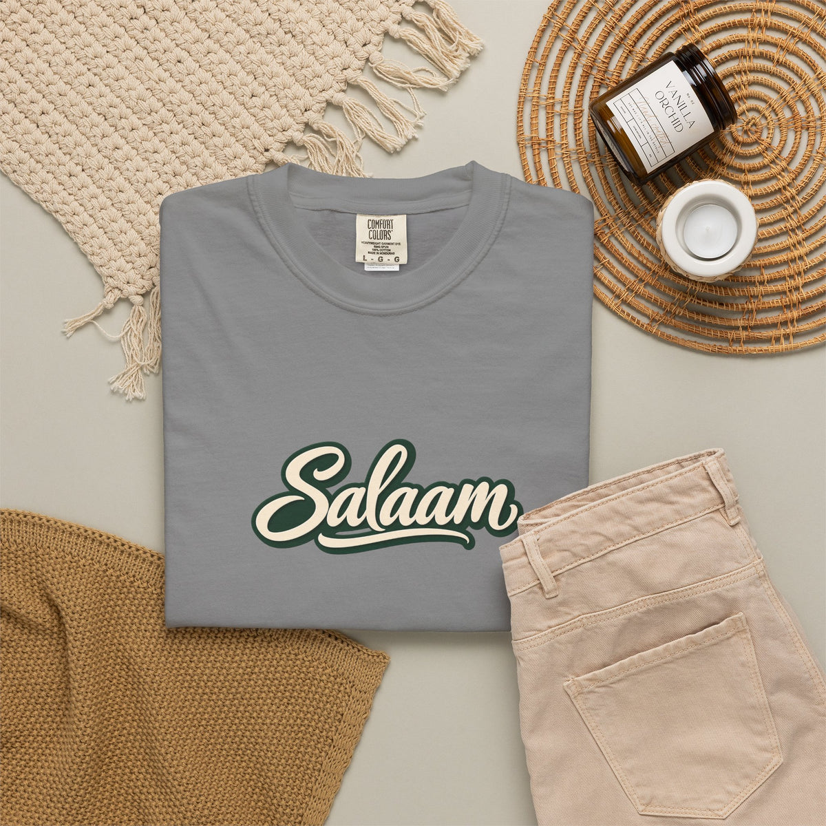 Salaam Script T-Shirt — Casual Islamic Greeting Tee