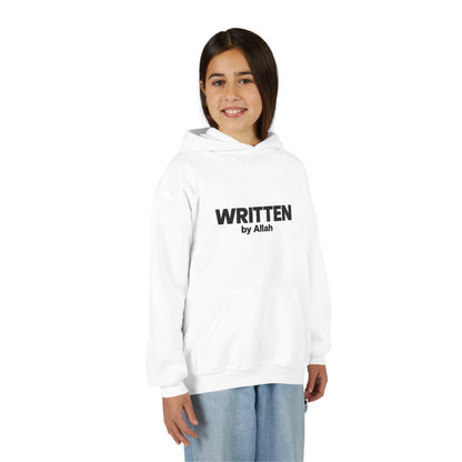 Youth Hoodie — "WRITTEN by Allah" Minimal Islamic Faith Pullover