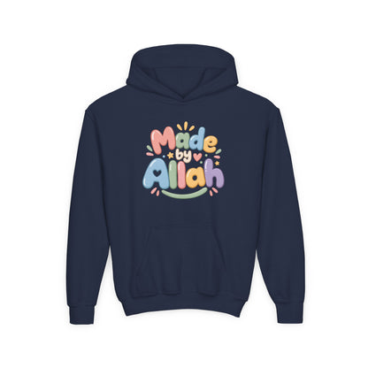 Youth Hoodie — "Made by Allah" Pastel Kids Islamic Pullover