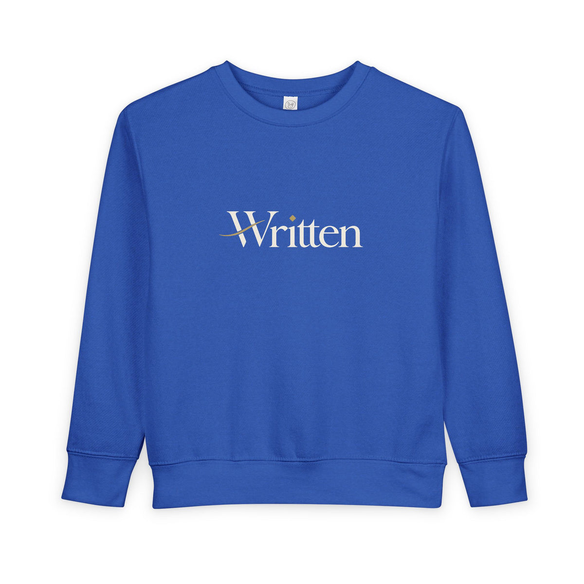 Toddler Sweatshirt - "Written" Minimalist Kids Crewneck, Cozy Gray Graphic Sweater for Little Readers & Writers