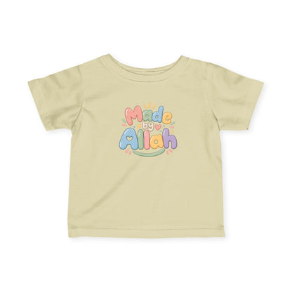 Infant Tee — "Made by Allah" Pastel Baby Shirt