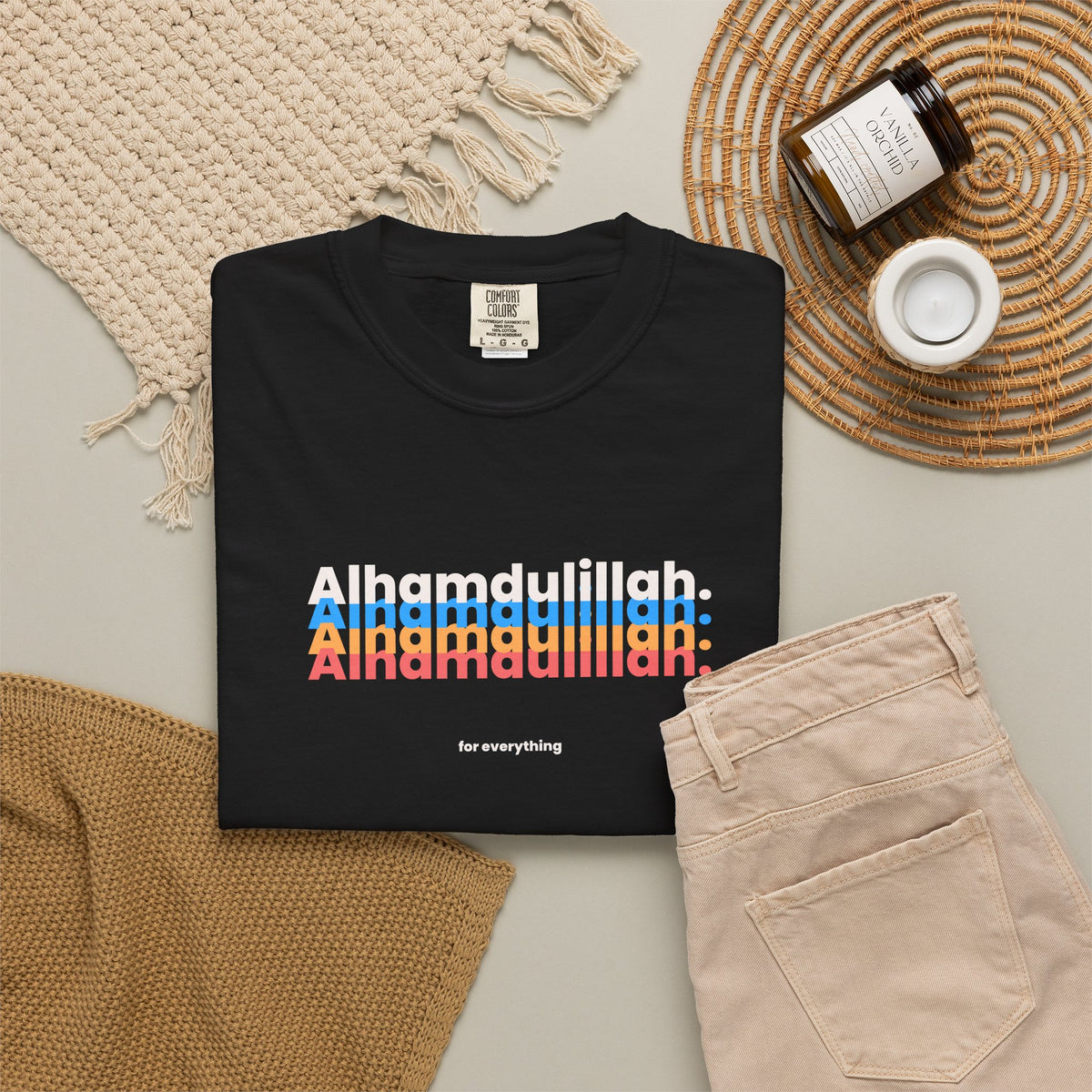 Alhamdulillah Repeat Script T-Shirt — Faith-Inspired Casual Tee