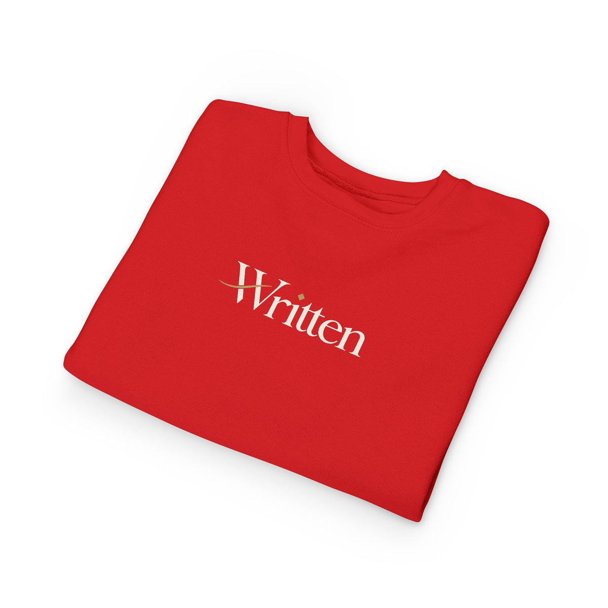 Toddler Sweatshirt - "Written" Minimalist Kids Crewneck, Cozy Gray Graphic Sweater for Little Readers & Writers