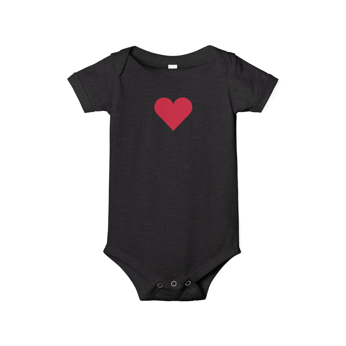Infant One-Piece Bodysuit with Red Heart — Cute Baby Valentine or Everyday Gift