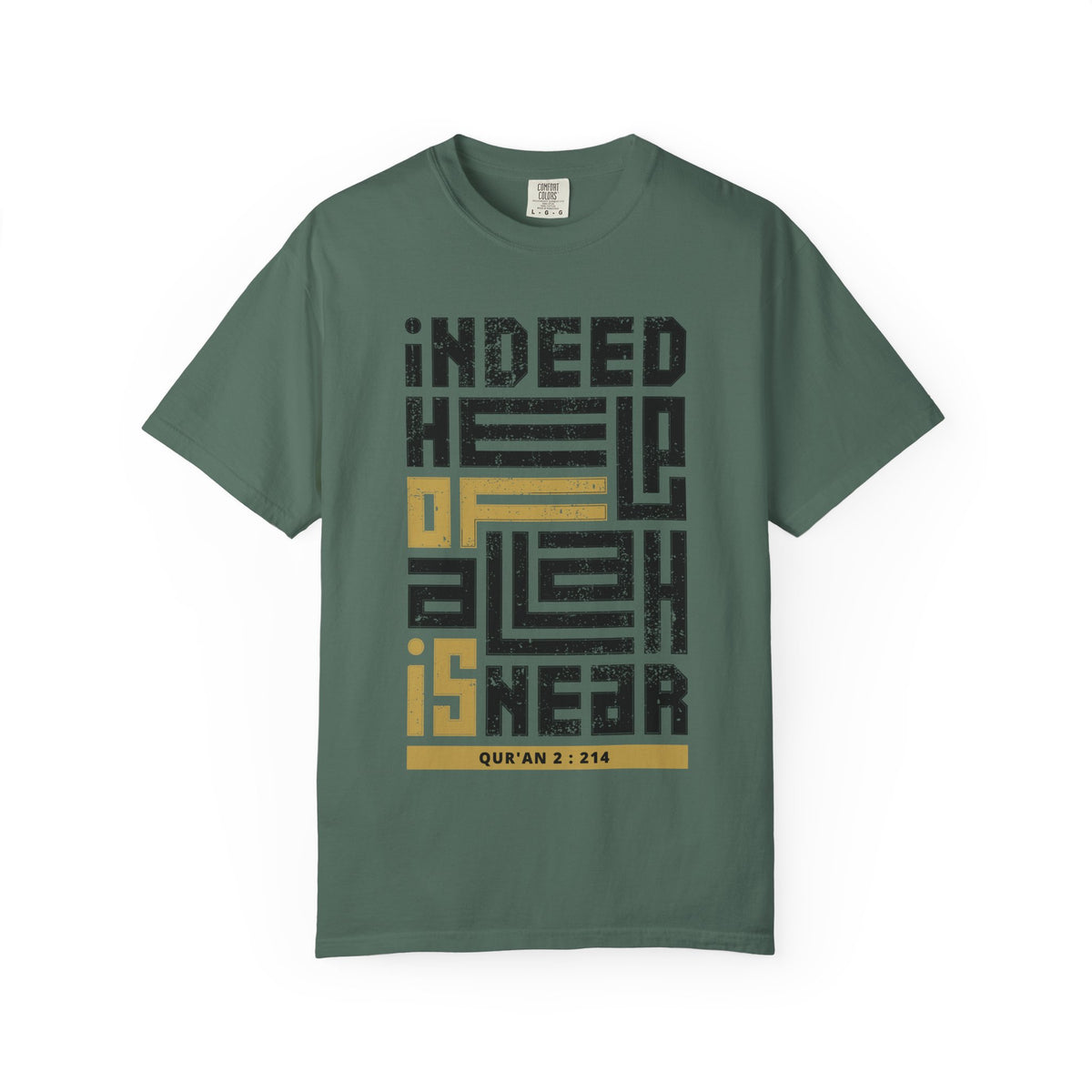 Indeed Help Of Allah Is Near T-Shirt — Qur'an 2:214 Islamic Calligraphy Tee