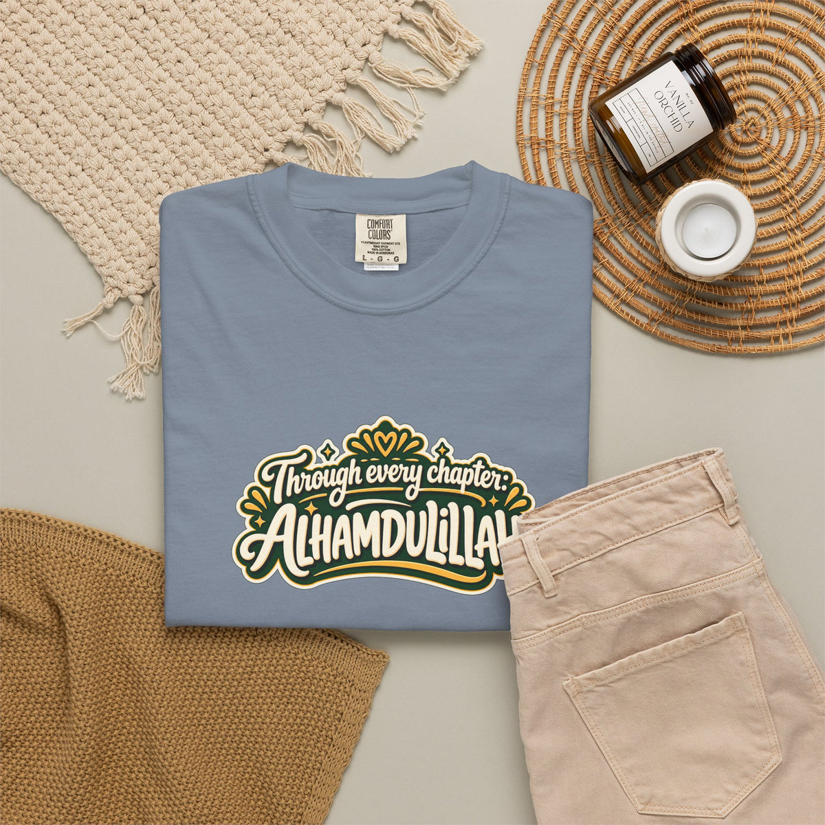 Alhamdulillah Graphic T-Shirt — 'Through Every Chapter' Tee