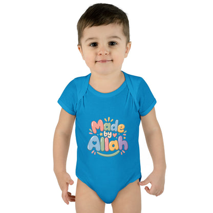 Made by Allah Baby Bodysuit — Pastel Islamic Newborn Onesie