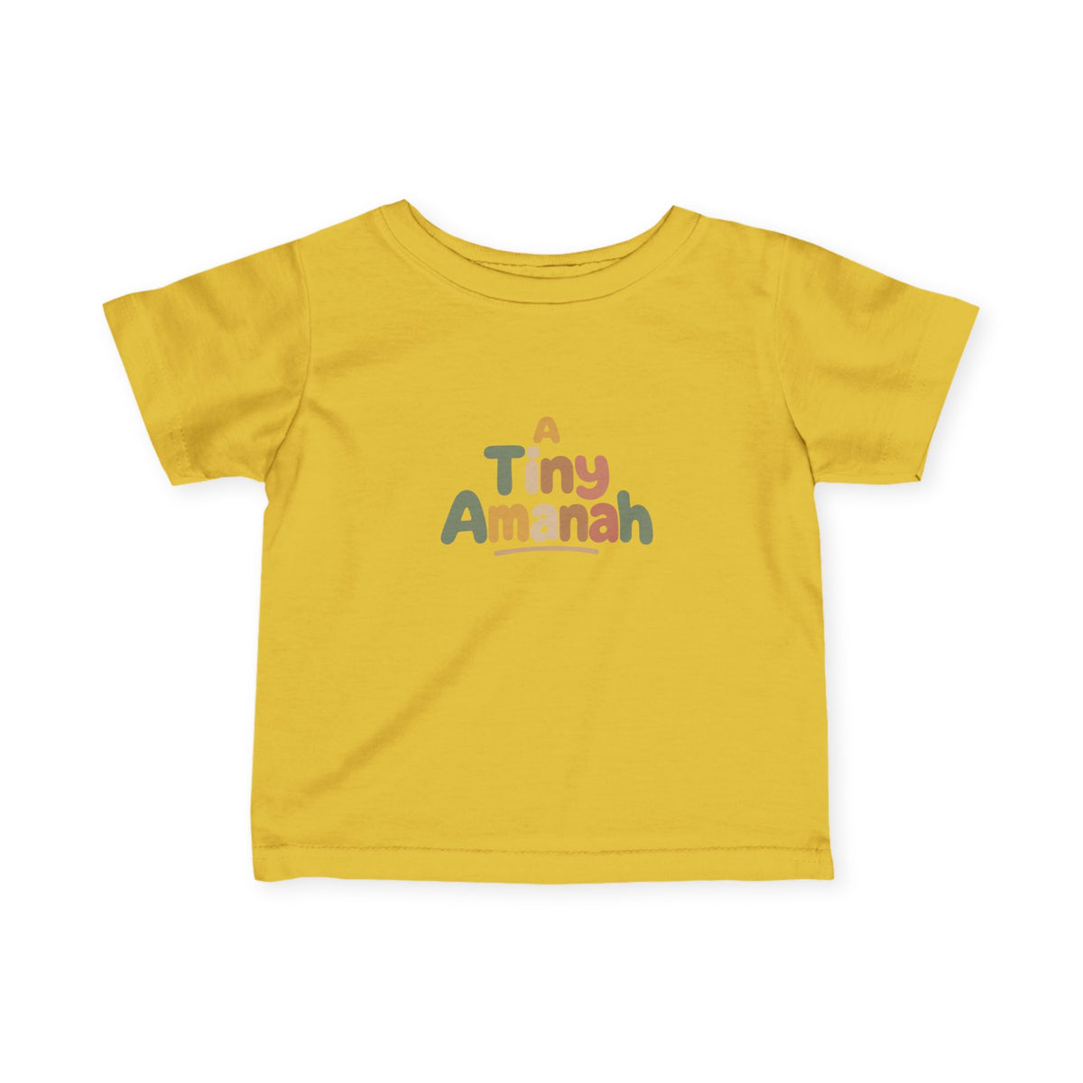 Infant Tee — "A Tiny Amanah" Colorful Retro Baby Shirt