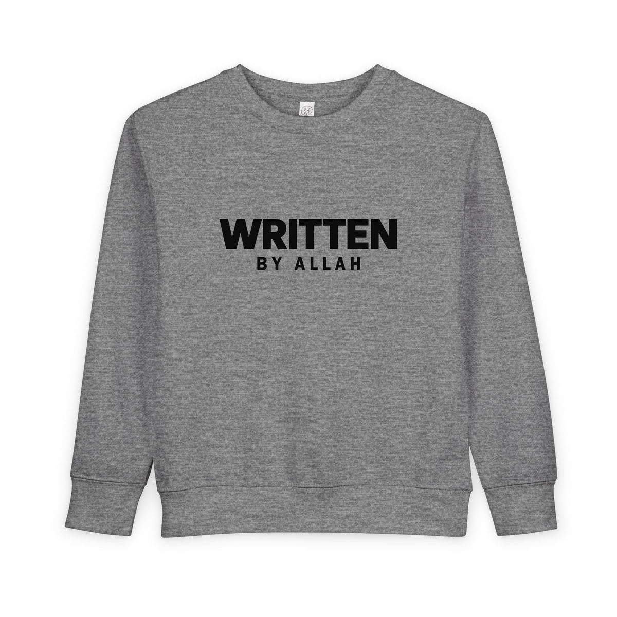 Toddler Sweatshirt — "Written by Allah" Islamic Kids Crewneck, Modest Faith Baby Gift
