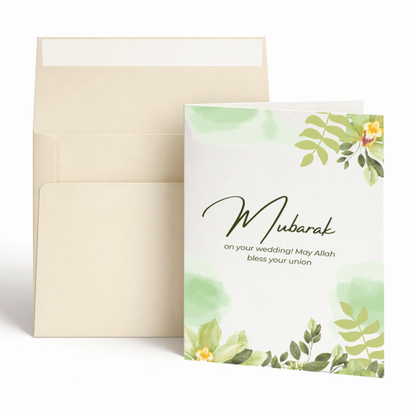 Mubarak on Your Wedding Islamic Greeting Card | Islamic Wedding Greeting Card