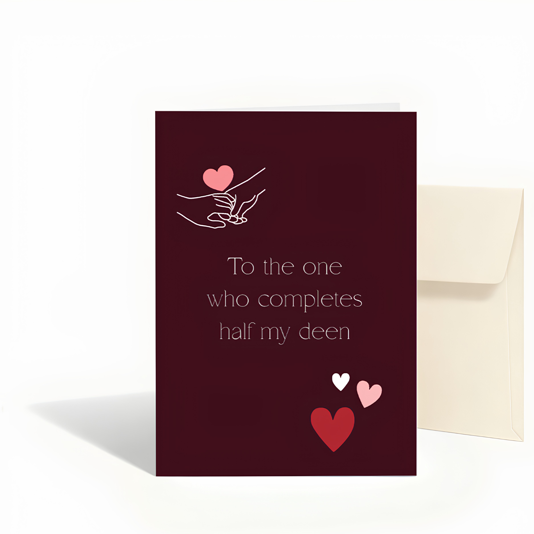 To the One Who Completes Half My Deen Islamic Love Card | Islamic Spouse Greeting Card