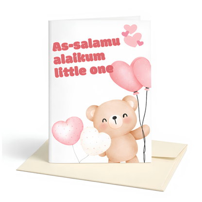 Islamic Baby Girl Greeting Card | Newborn Du’a Card