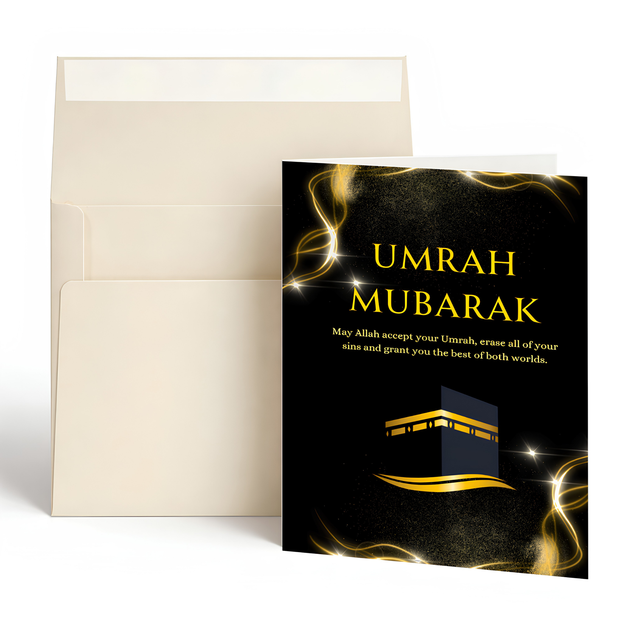Umrah Mubarak Islamic Greeting Card | Islamic Umrah Greeting Card with Du’a