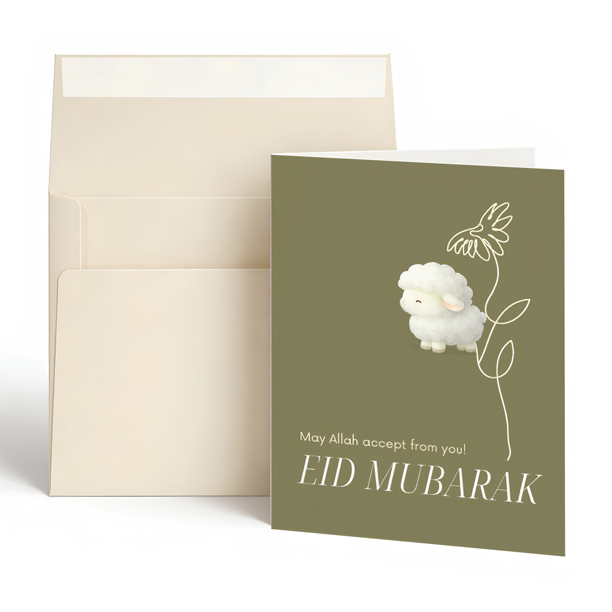 Eid Mubarak May Allah Accept From You Greeting Card