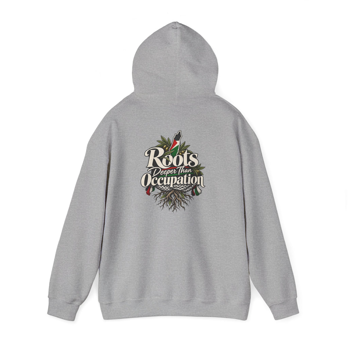 Hoodie — "Unrooted? Never." / "Roots Deeper Than Occupation" Graphic Hoodie