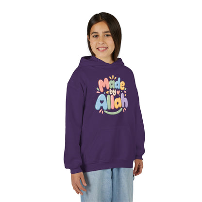 Youth Hoodie — "Made by Allah" Pastel Kids Islamic Pullover