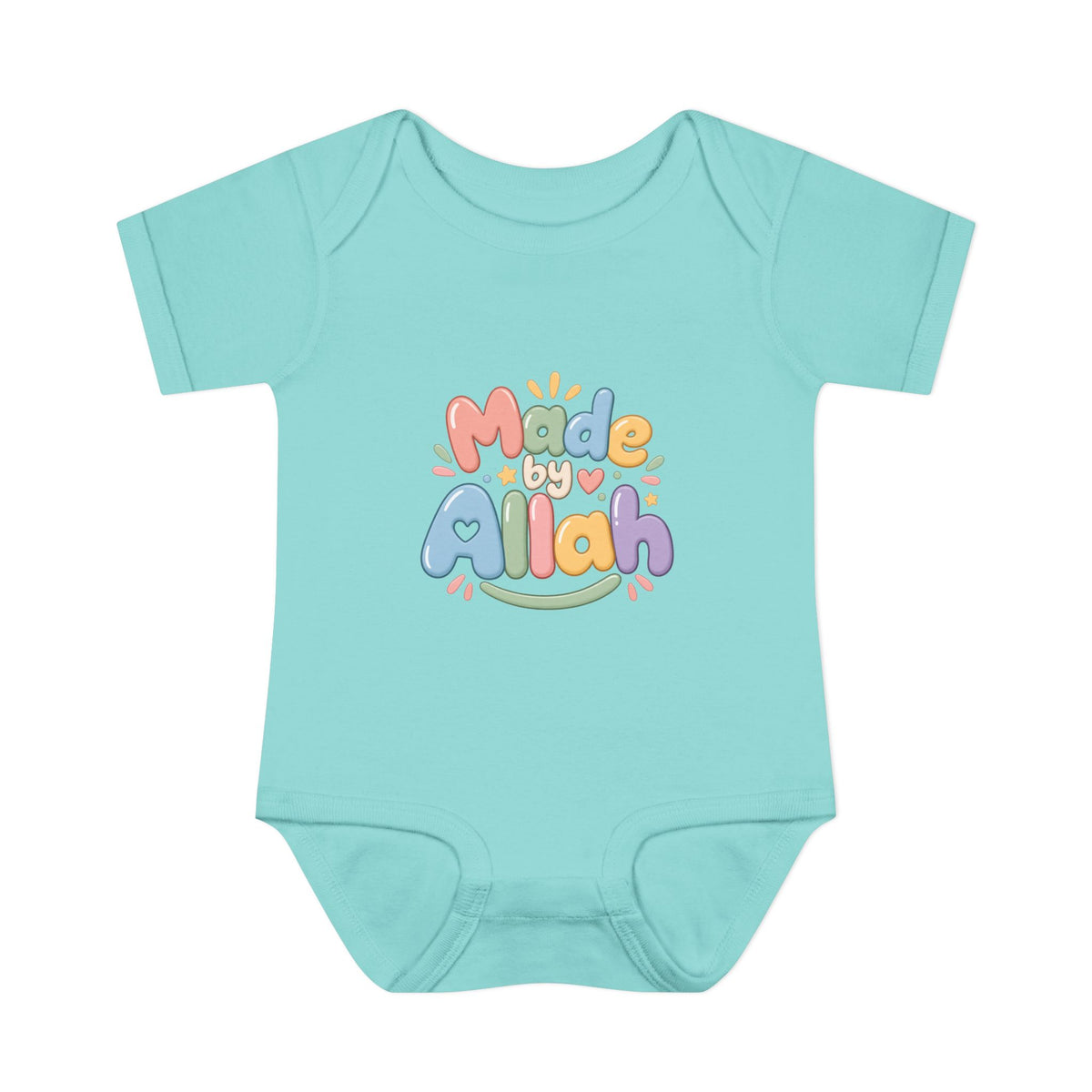 Made by Allah Baby Bodysuit — Pastel Islamic Newborn Onesie