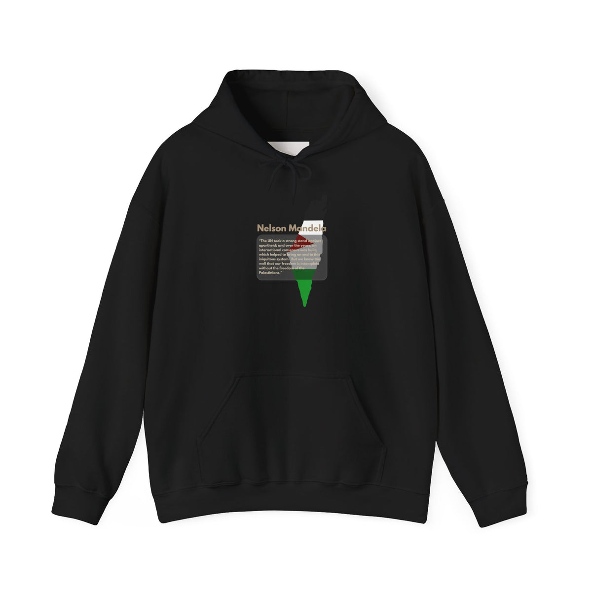 Hoodie - Nelson Mandela Quote & Palestine Flag Graphic