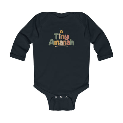 Infant Bodysuit – "A Tiny Amanah" Cute Islamic Baby Long Sleeve Onesie