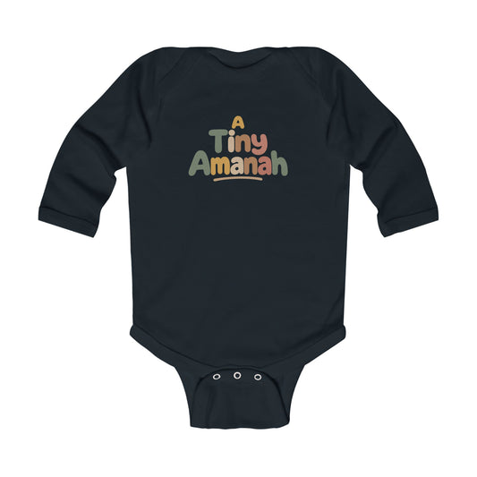 Infant Bodysuit – "A Tiny Amanah" Cute Islamic Baby Long Sleeve Onesie