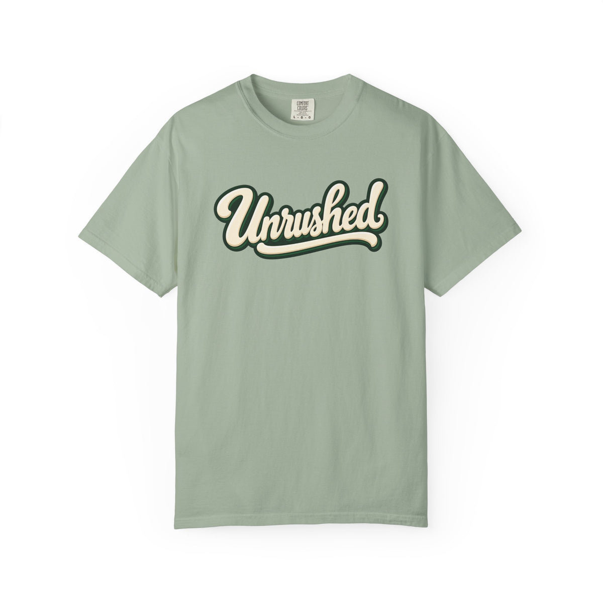 Unrushed Script T-Shirt — Vintage Retro Graphic Tee
