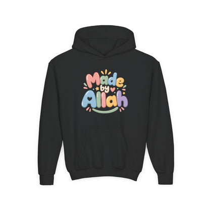 Youth Hoodie — "Made by Allah" Pastel Kids Islamic Pullover