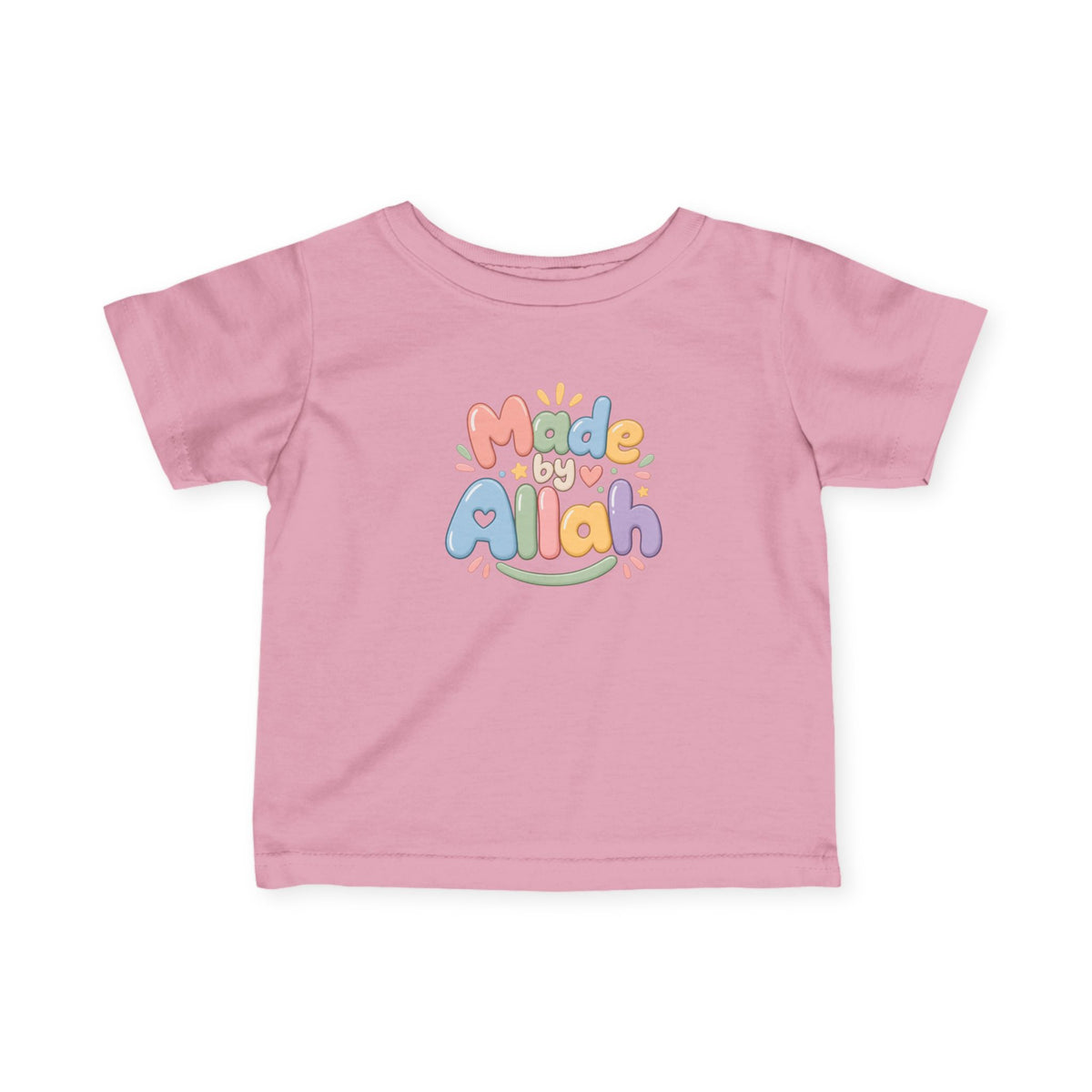 Infant Tee — "Made by Allah" Pastel Baby Shirt