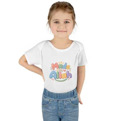 Made by Allah Baby Bodysuit — Pastel Islamic Newborn Onesie