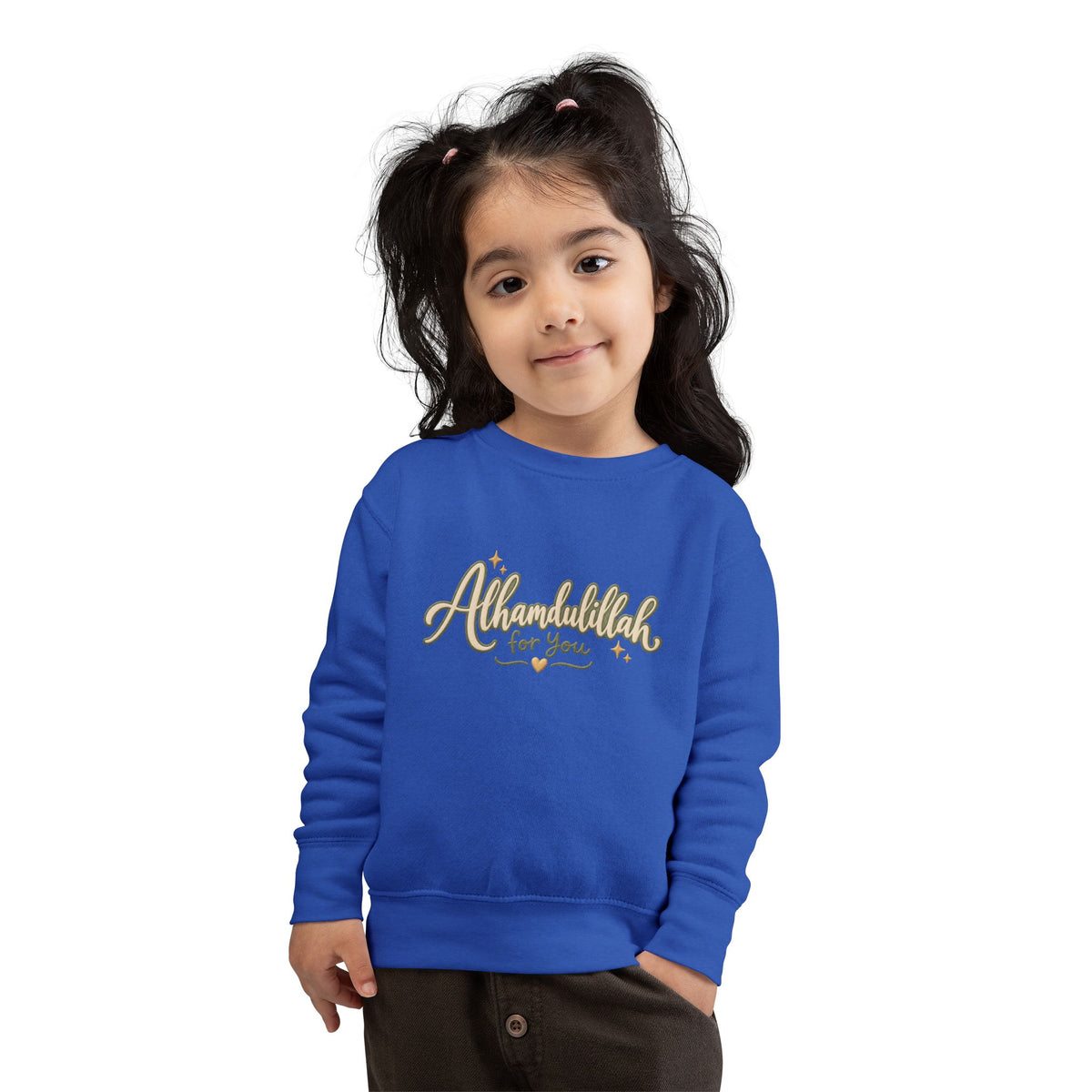 Toddler Sweatshirt — “Alhamdulillah for You” Cute Islamic Prayer Crewneck