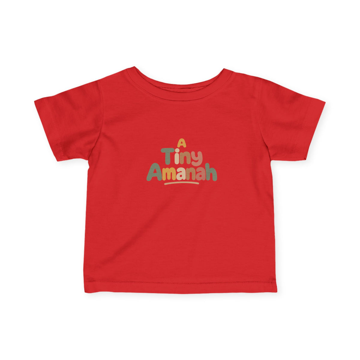 Infant Tee — "A Tiny Amanah" Colorful Retro Baby Shirt