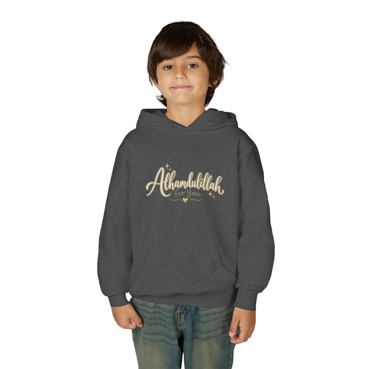 Youth Hoodie – “Alhamdulillah for You” Script Design (Islamic Gratitude Gift)