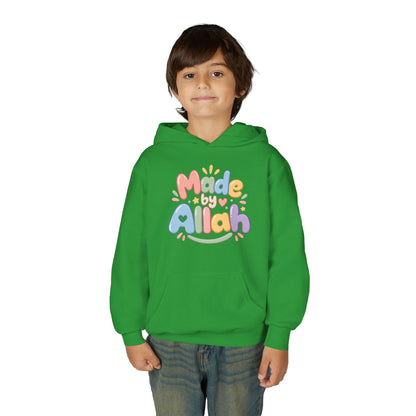 Youth Hoodie — "Made by Allah" Pastel Kids Islamic Pullover