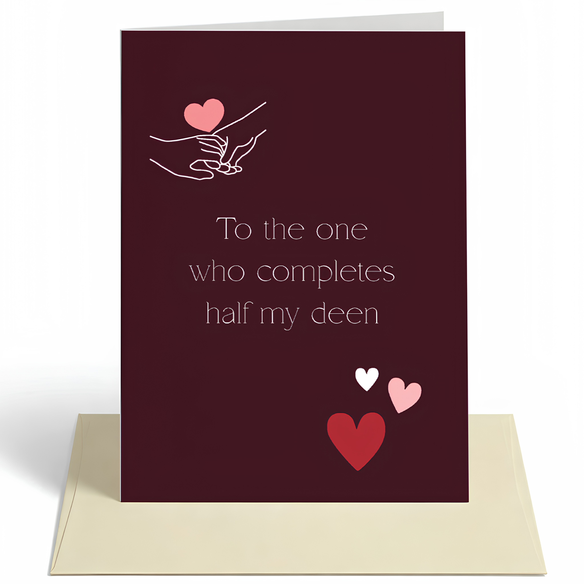 To the One Who Completes Half My Deen Islamic Love Card | Islamic Spouse Greeting Card