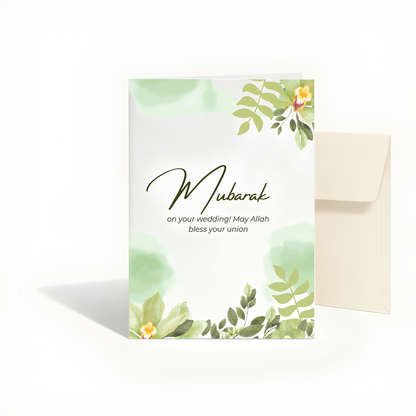 Mubarak on Your Wedding Islamic Greeting Card | Islamic Wedding Greeting Card