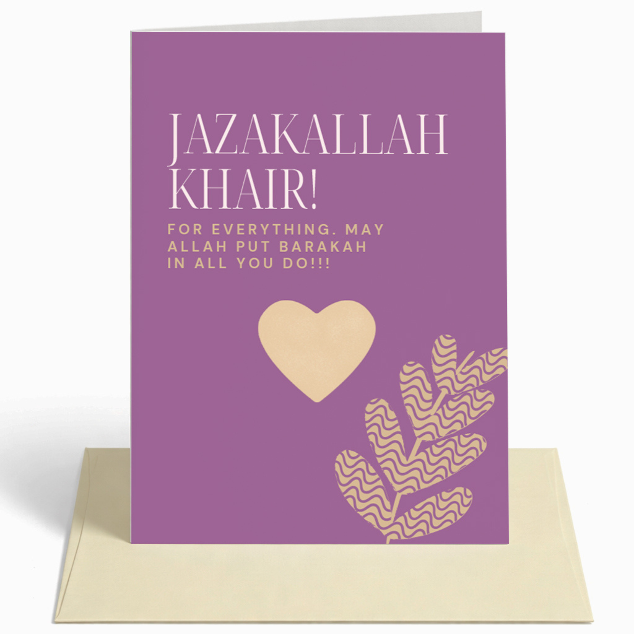 JazakAllah Khair For Everything Islamic Thank You Card