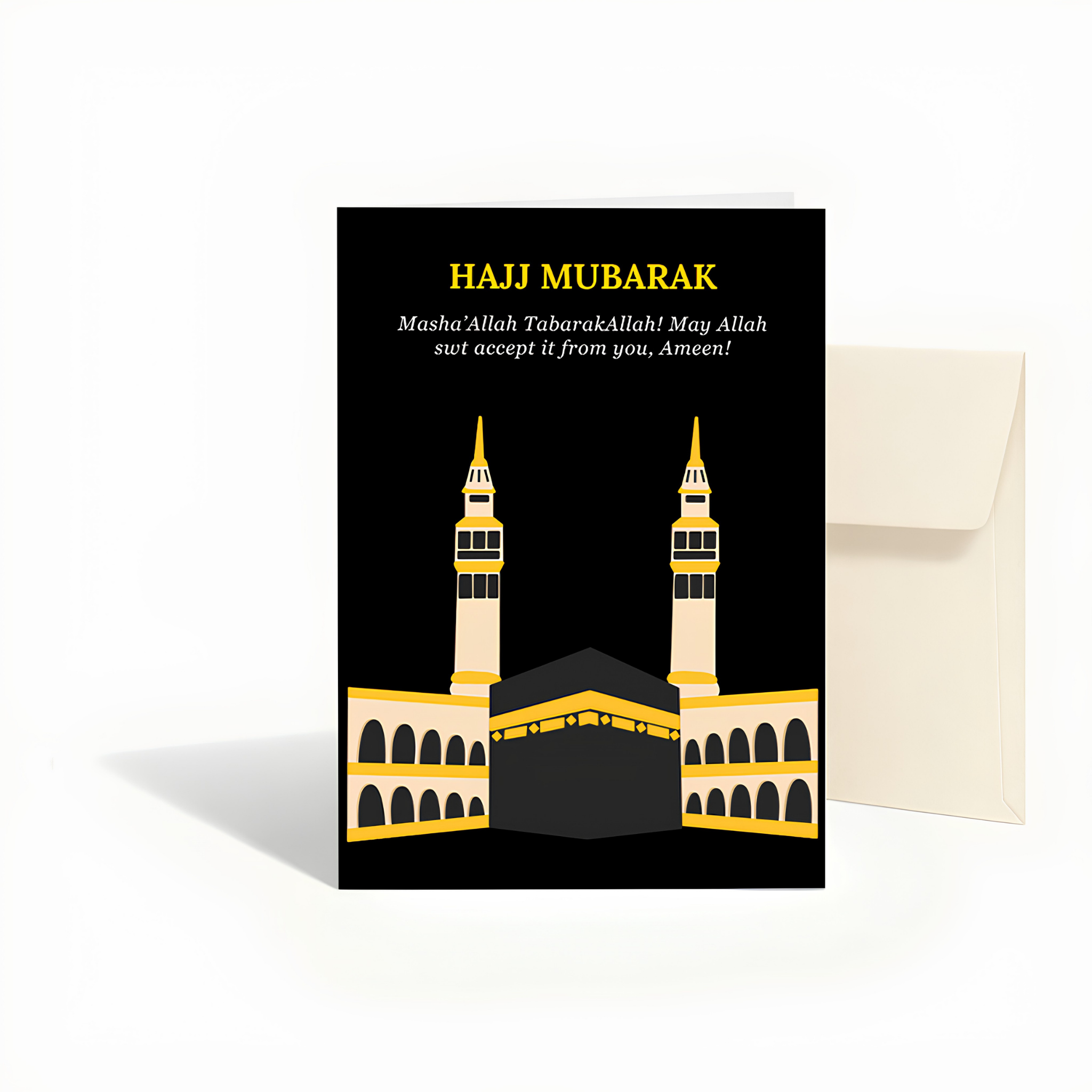 Hajj Mubarak Islamic Greeting Card