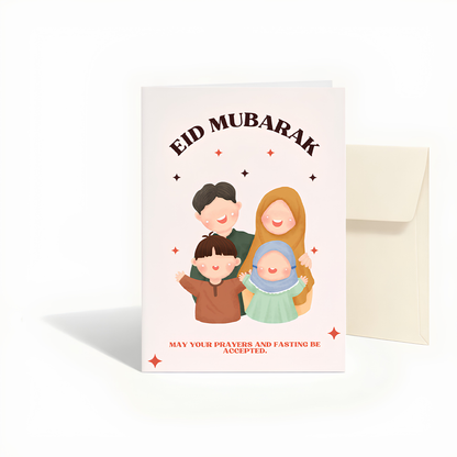 Eid Mubarak Greeting Card (May Your Prayers & Fasting Be Accepted)