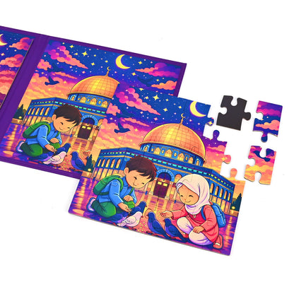 My First Islamic Puzzle Book – Magnetic Puzzle Book for Muslim Kids | Makkah, Madinah & Al-Aqsa | Islamic Educational Toy Ages 3+