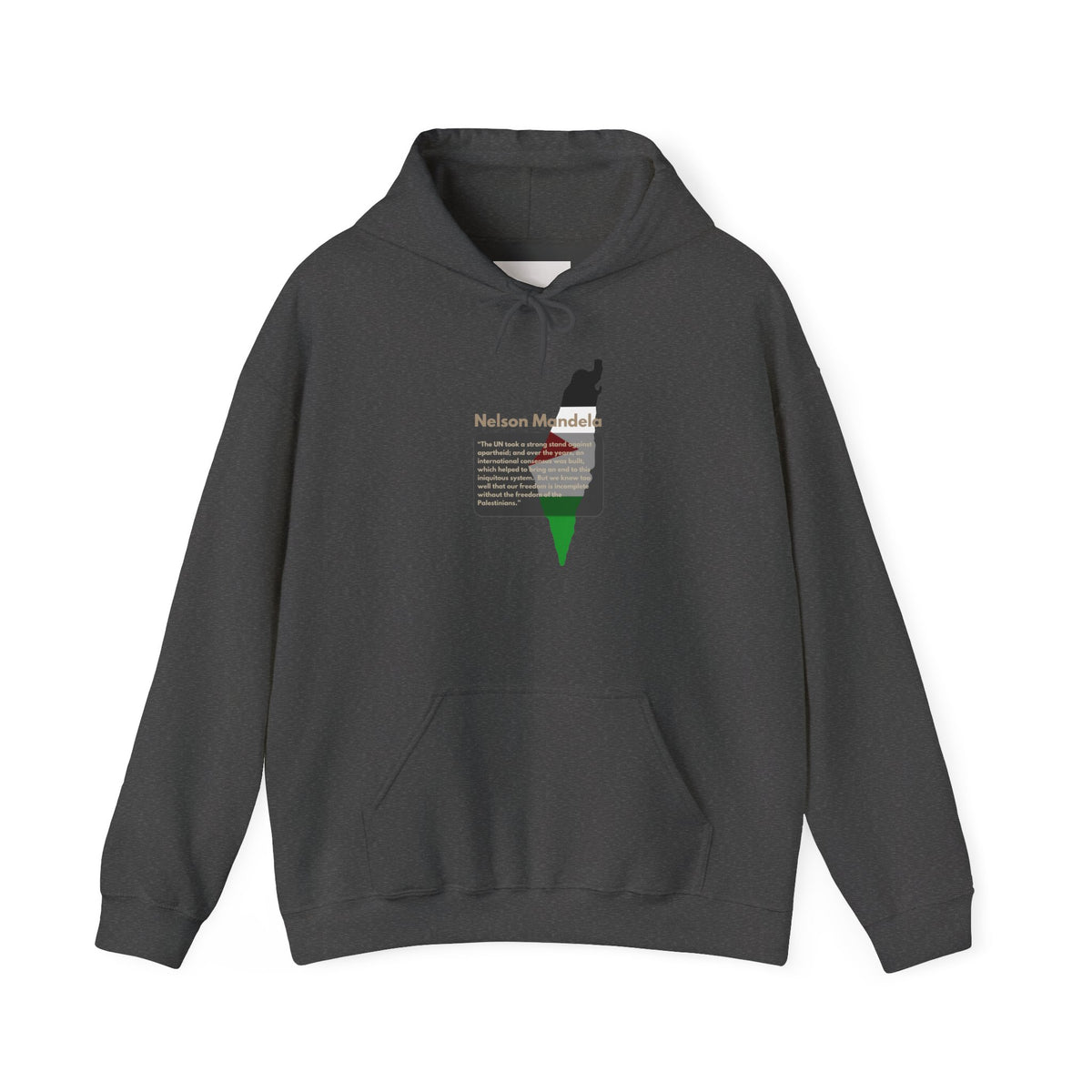 Hoodie - Nelson Mandela Quote & Palestine Flag Graphic