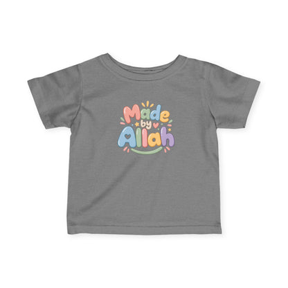 Infant Tee — "Made by Allah" Pastel Baby Shirt