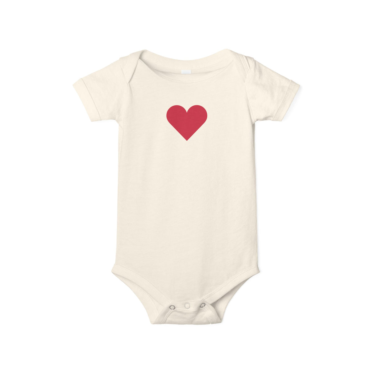 Infant One-Piece Bodysuit with Red Heart — Cute Baby Valentine or Everyday Gift