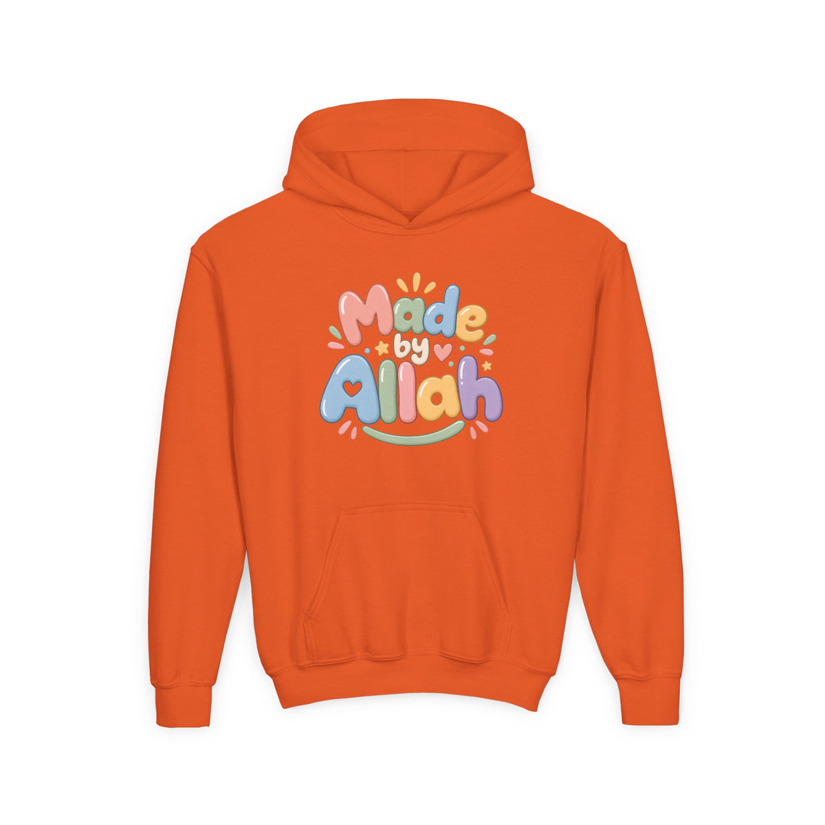 Youth Hoodie — "Made by Allah" Pastel Kids Islamic Pullover